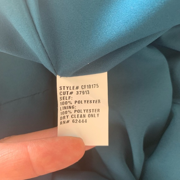 Nicole Miller Teal Oscar Scalloped Lace Dress Size 2 New - Picture 5 of 5